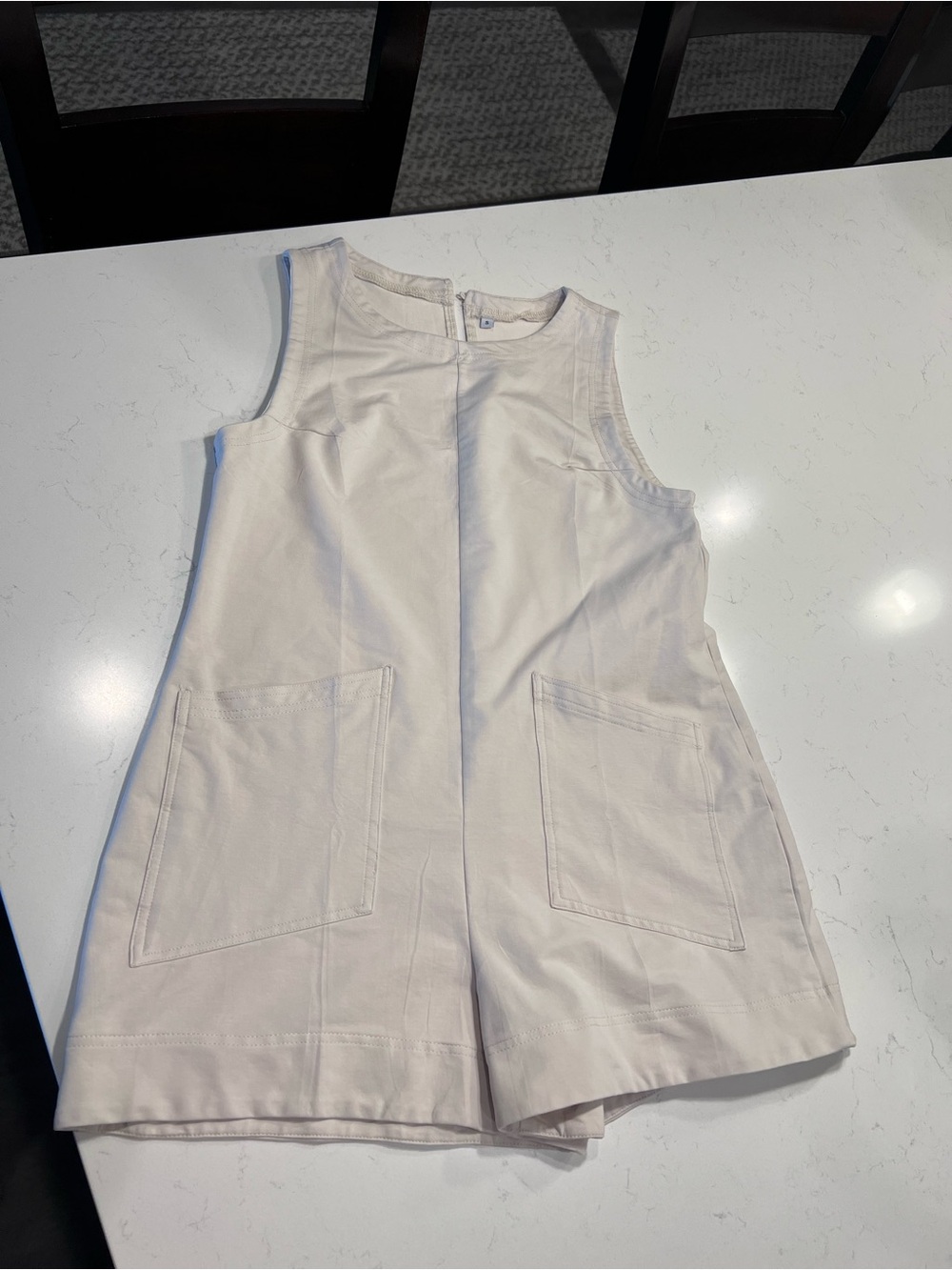 Women’s ' Sleeveless Cream Pocket Romper size S